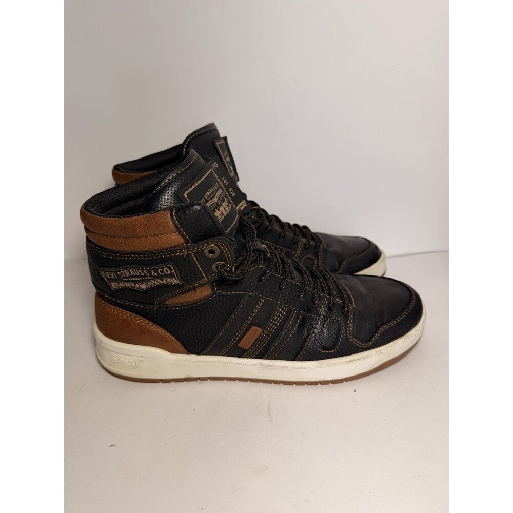 Levi's Lot 520 High Top Sneaker Shoes Black Brown Mens Size 8.5 US 51955541A